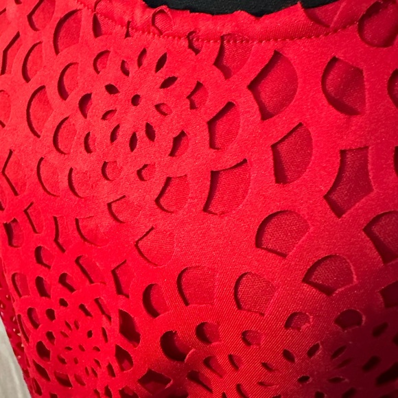 Roz and Ali. Red eyelet top with short sleeves - Picture 2 of 6